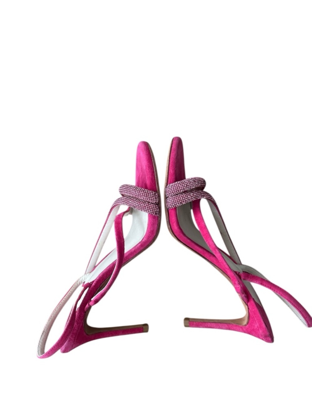 ANTONIO MELANI pink Crystal-Trim Slingback Heels - Picture 5 of 6